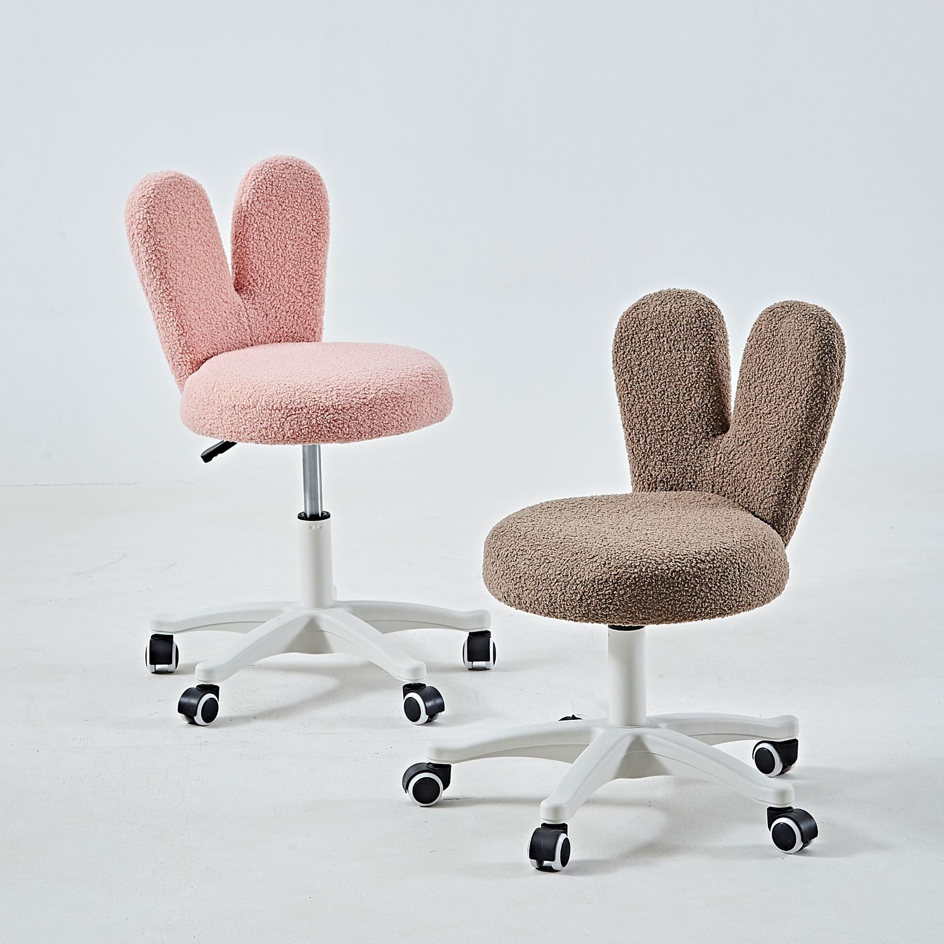 Computer chair, home-use adjustable rotating chair, lamb wool, internet celebrity nail chair, Instagram gaming chair, rabbit ear chair