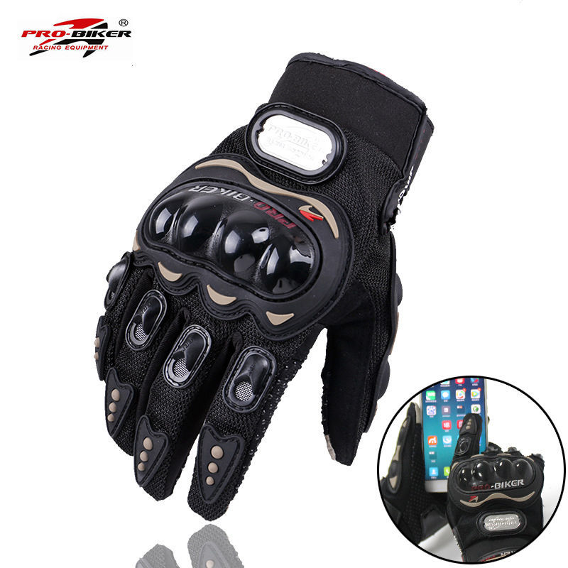 Guantes de moto todoterreno primavera y verano dedo completo antideslizante resistente a la caída pantalla táctil transpirable Knight Racing medio dedo guantes