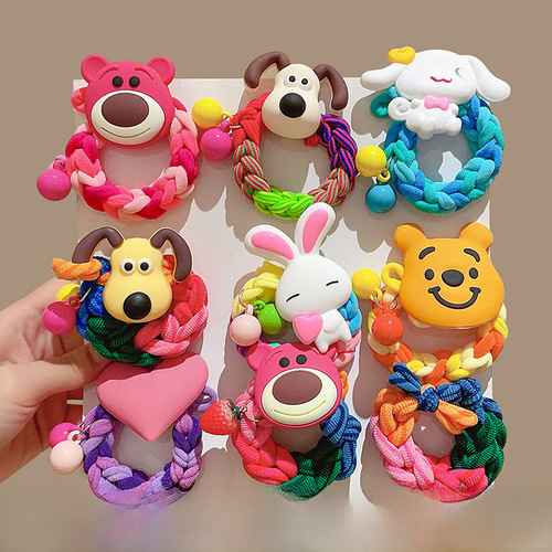Three Lio Colorful Knitted Autumn/Winter Children's Hair Tie Cartoon Cute Girls Elastic and Durable Headband