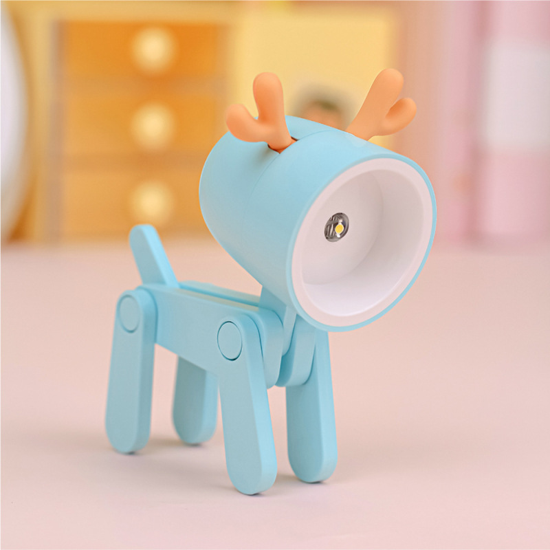かわいいペットのかわいいミニテーブルランプインデスクトップクリエイティブ装飾品学生寮の寝室のベッドサイド睡眠子犬ナイトライト|undefined