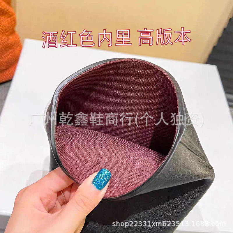 顶奢小香风2025新款圆头黑色防水无缝骑士靴高筒靴不过膝|undefined