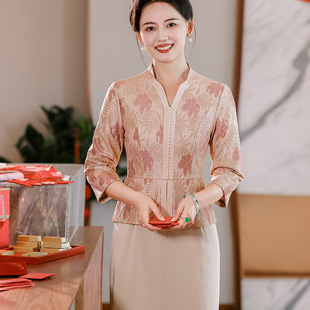 2024 New Mother Dress Cheongsam Fake Two-piece High-end Wedding Dress 571