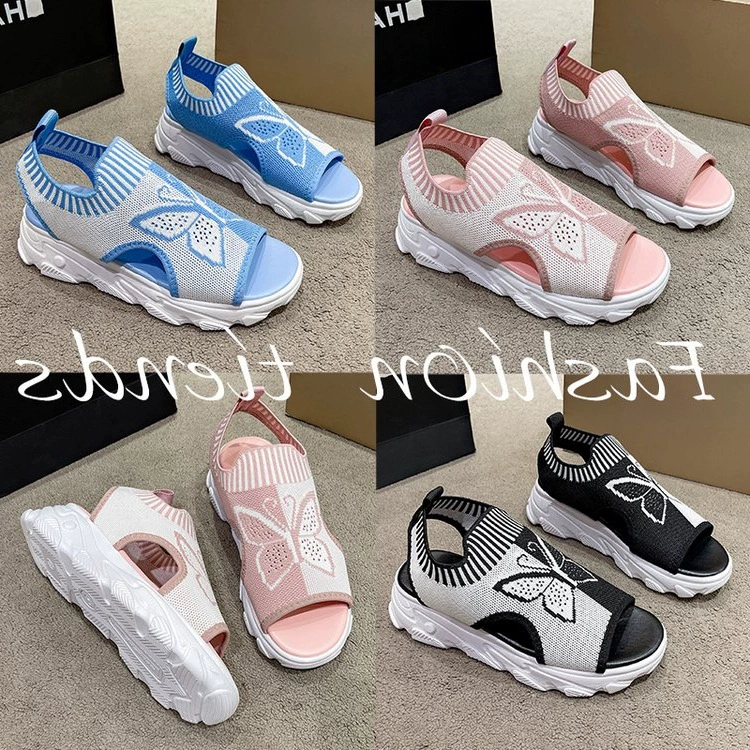 Кросс-бордерный экспорт больших размеров летние новые повседневные плетеные сандалии с вырезом "рыбий рот" для пляжа в спортивном стиле для женщин 2025