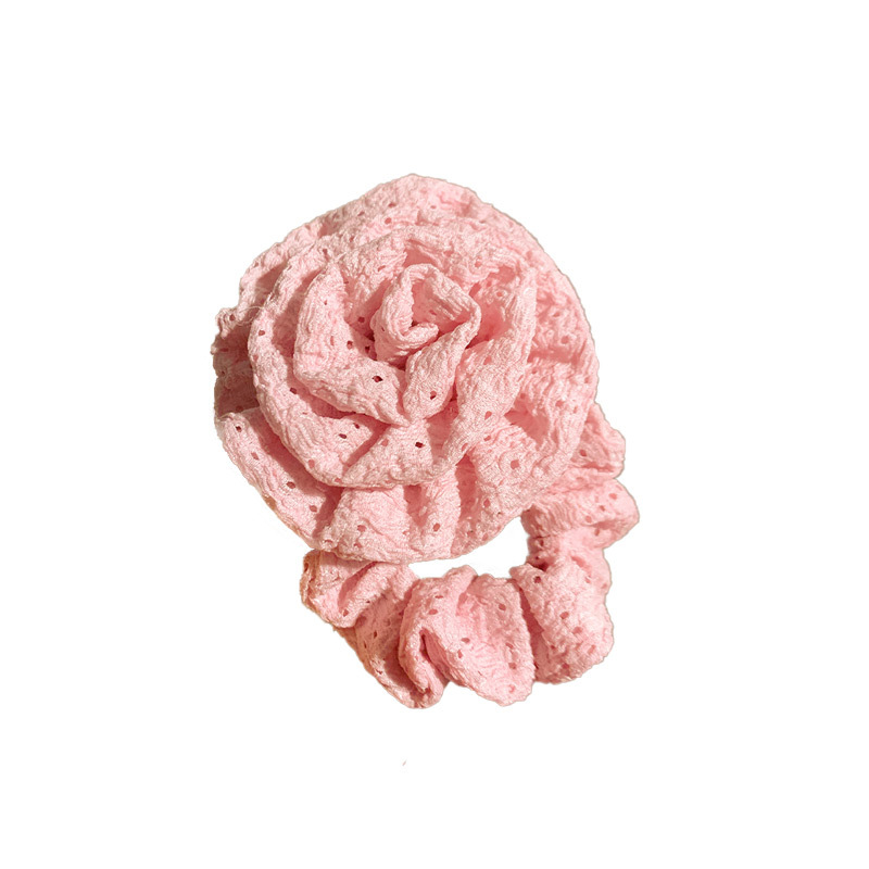 Romántico y cálido ~ Flor roja, lazo para el cabello del intestino grueso, sentido de alto nivel femenino, cuerda para el cabello de año nuevo, cuerda para el cabello, accesorios para el cabello del mismo estilo de celebridades de Internet