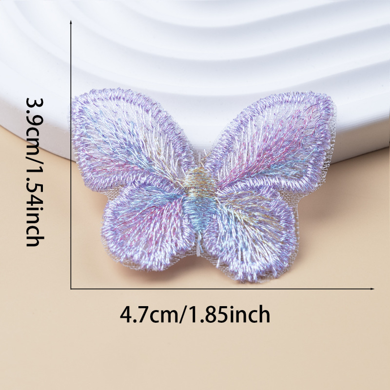 刺繍単層色糸蝶布ステッカー衣類アクセサリーデカール DIY ガーゼスカート漢服頭飾りオーガンザパッチステッカー|undefined