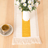 Cotton and linen splicing belt flowing Su table flag festival wedding banquet decorative long cloth double -color bed tail scarf Amazon hot sales flag