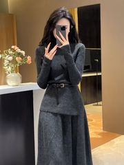 小香针织毛衣连衣裙子女秋冬季2025新款内搭套装感穿搭一整套