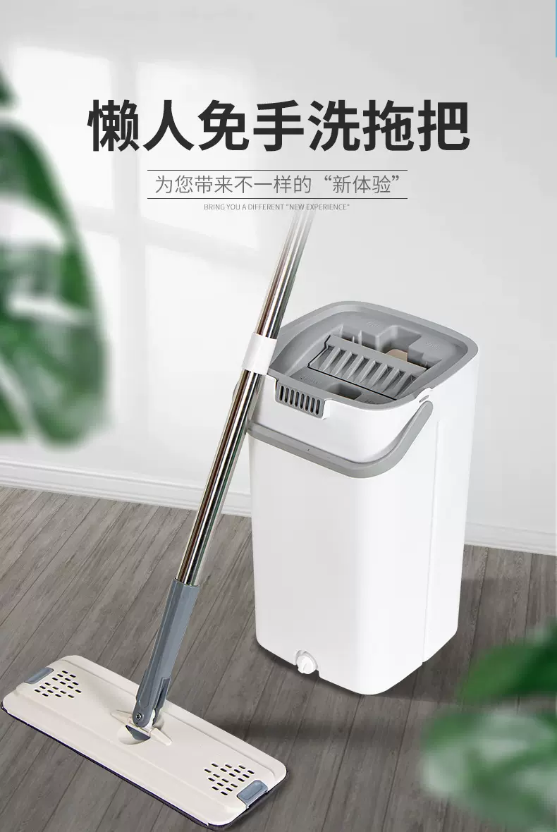 懒人免手洗拖把家用拖把桶拖地平板拖一拖净免洗超细纤维双驱动