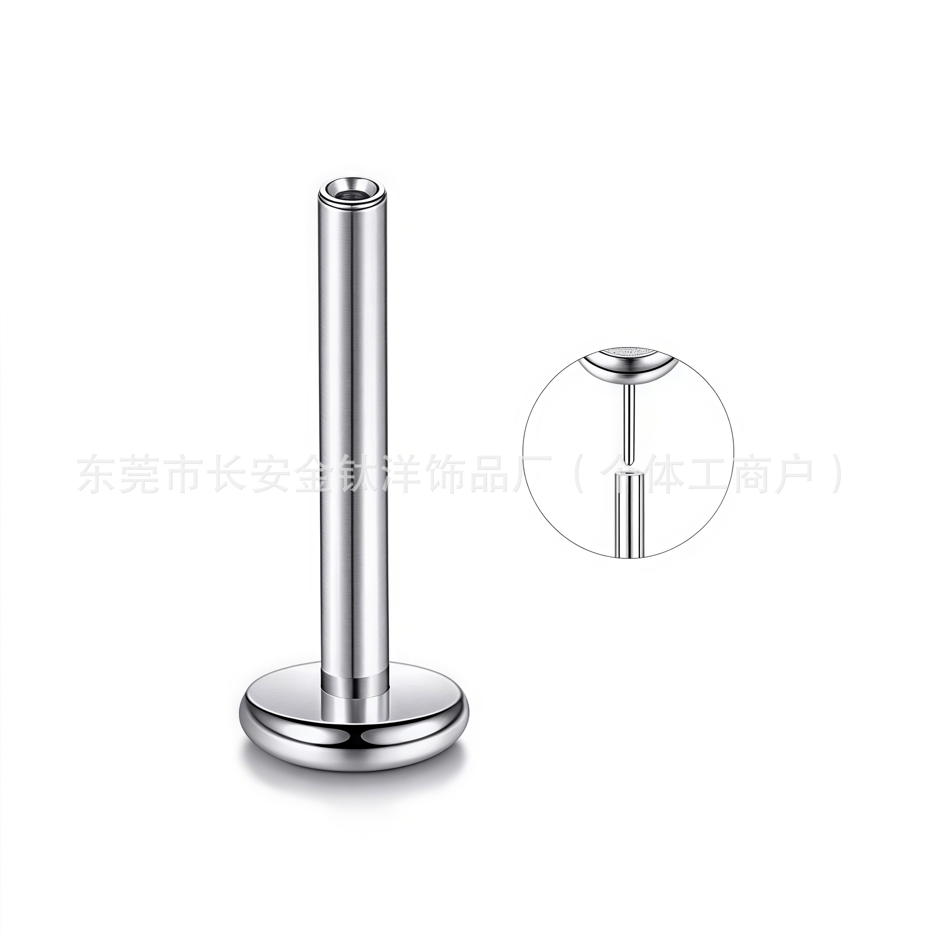 Pointed titanium steel lip stud product view