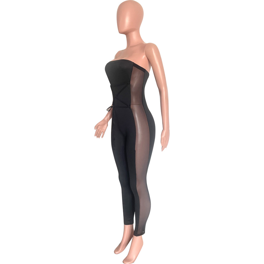 Sexy Bodycon Mesh Jumpsuit Für Damen Langarm Freizeitmode_voghion.com