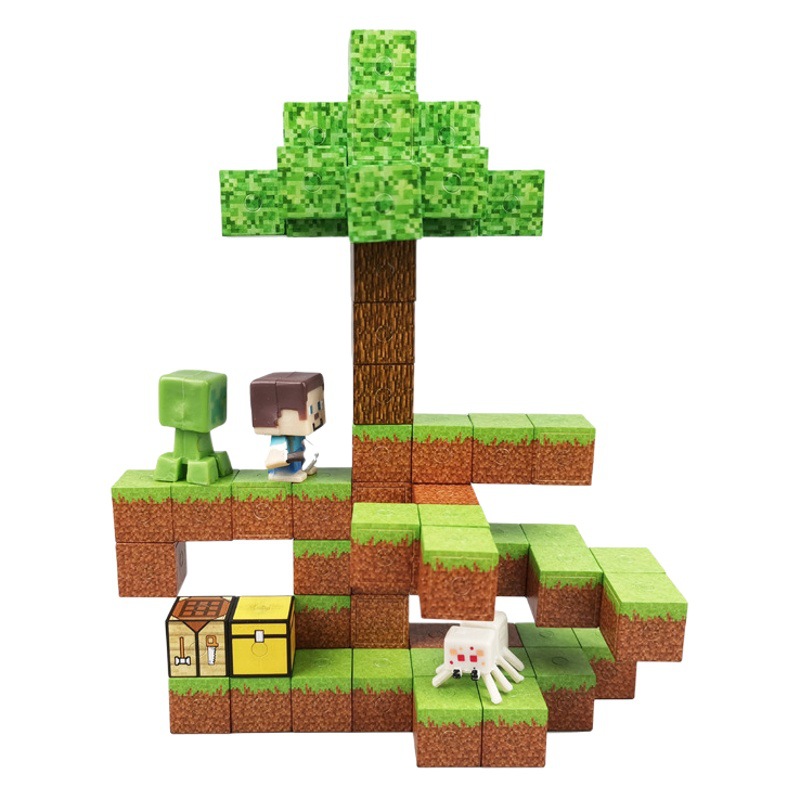 Mi mundo magnético humanoide creativo de construcción de piezas magnéticas modelo de bloques de construcción superpuestos juguetes de puzzle