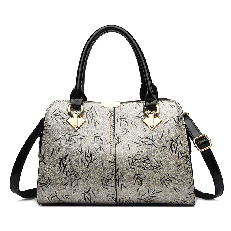 Bolso de mujer de estilo chino 2023 nueva moda de charol bolso de Madre de mediana edad estilo étnico bolso de gran capacidad bolso de hombro