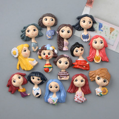14 Creative Cartoon Colorful Creative Resin Cute Girl Decorative Magnetic Magnetic Bookmark Message Refrigerator Magnet