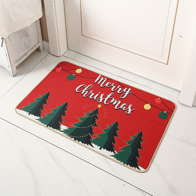 Cartoon linen floor mat for home use, washable, absorbent, quick-drying, non-slip, easy to maintain, dirt-resistant, wear-resistant bathroom mat