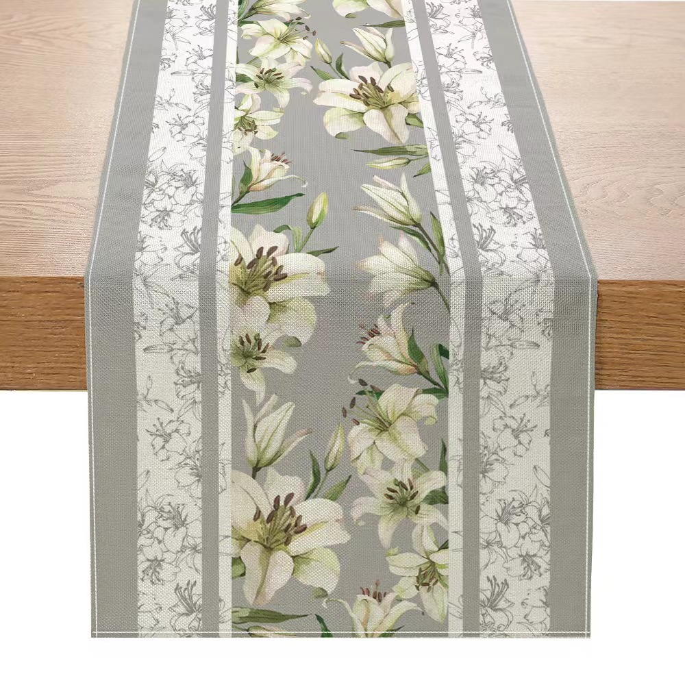 Lino americano impreso camino de mesa planta flor Amazon decoración del hogar paño de mesa pasillo gabinete mesa de café mantel