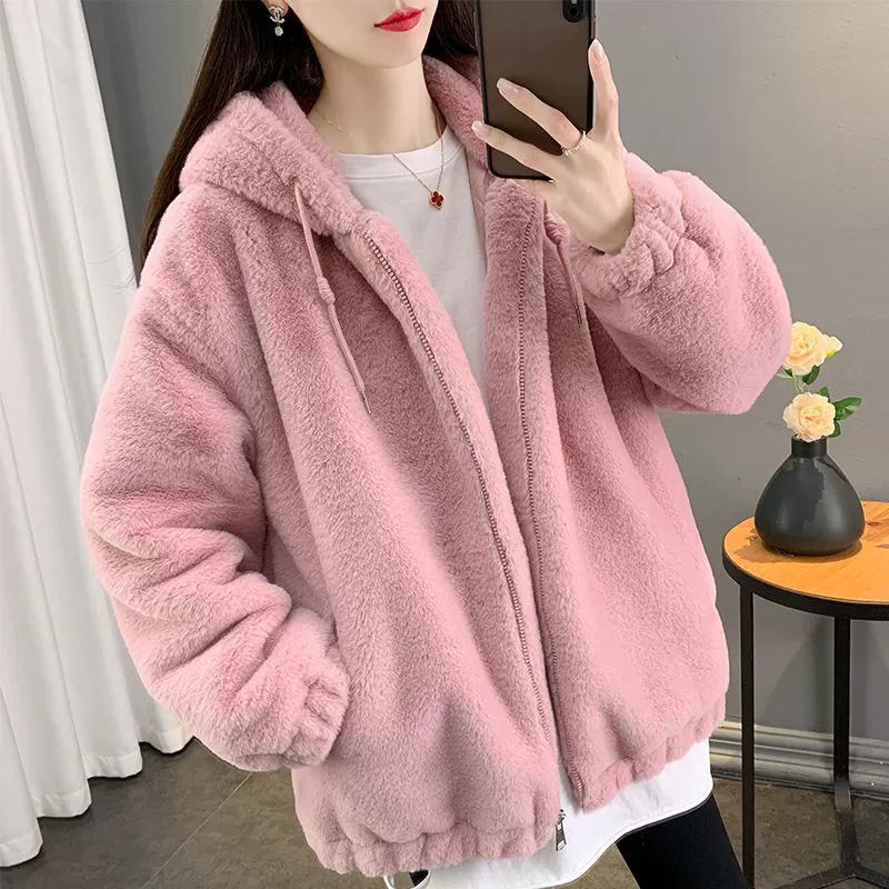 Winter long hoody, velvet jacket, 2025 years, mid-length, oversize, increased thickness