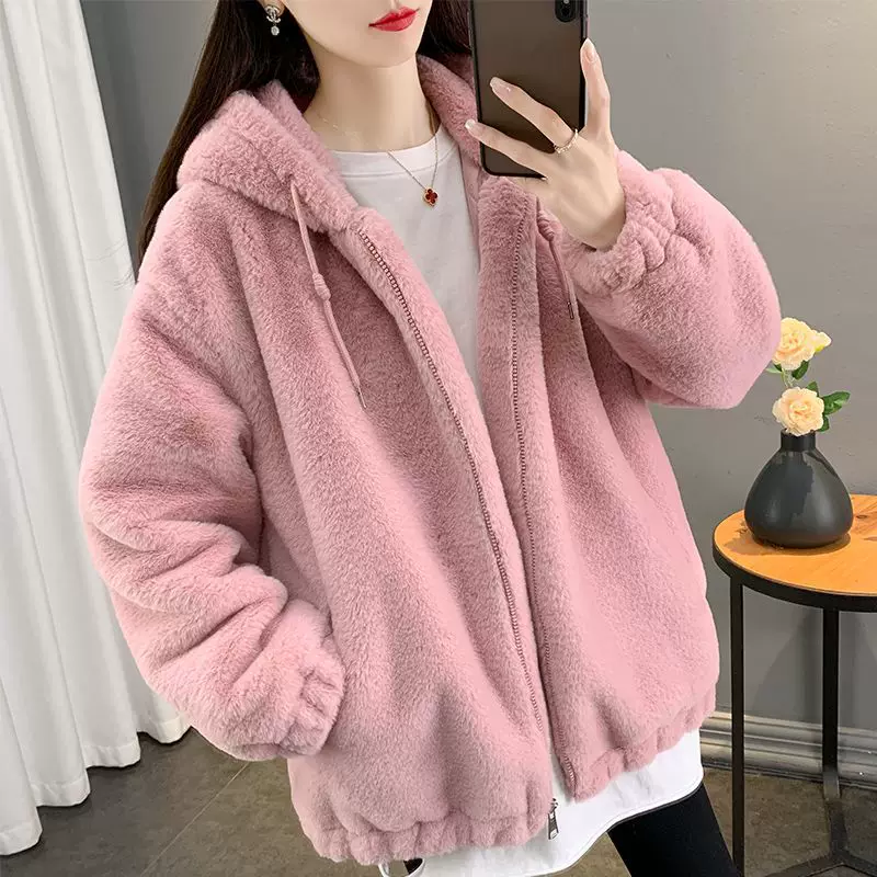 Winter long hoody, velvet jacket, 2025 years, mid-length, oversize, increased thickness