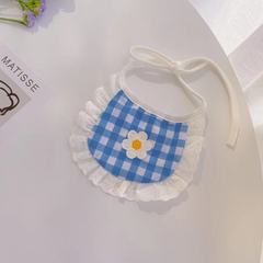 寵物狗狗貓咪口水巾韓版格子小花可愛比熊泰迪圓領圍嘴圍兜圍脖