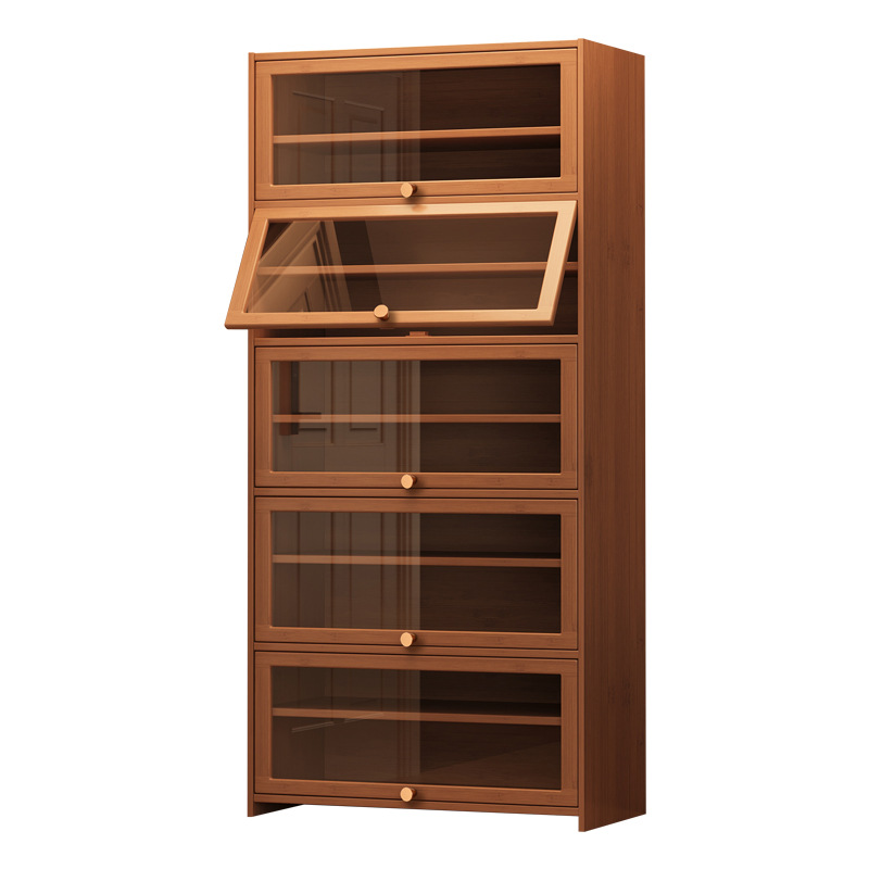 Estante de zapatos simple puerta doméstica a prueba de polvo no armario de zapatos de madera sólida almacenamiento interior multicapa espacio ahorro armario de dormitorio