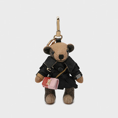 Cute Plush Teddy Bear Windbreaker Hoodie Ornament Decor Bag Hook Accessory Cartoon Cute Couple Car Keychain Trendy