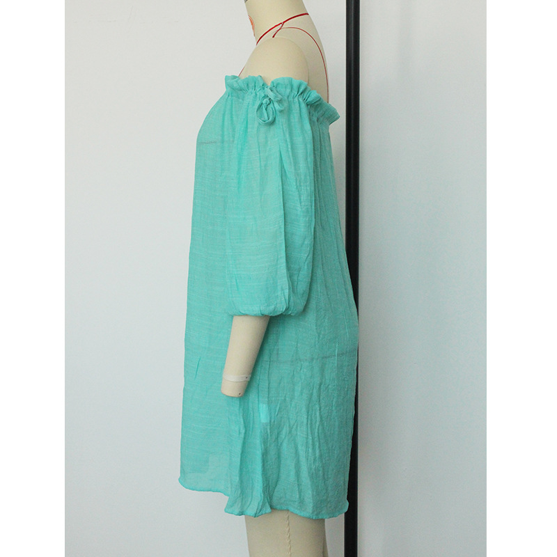 Womenu0027S Fashion Solid Color Cotton Polyacrylonitrile Fiber Cover Ups 1 Piece