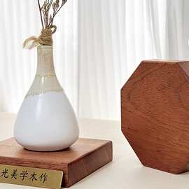 沙比利木制底座乌檀木工艺品模型展示板道具奇石车模装饰摆件积木