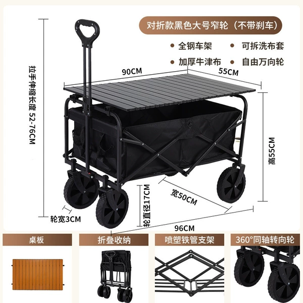 Folding big black camper van