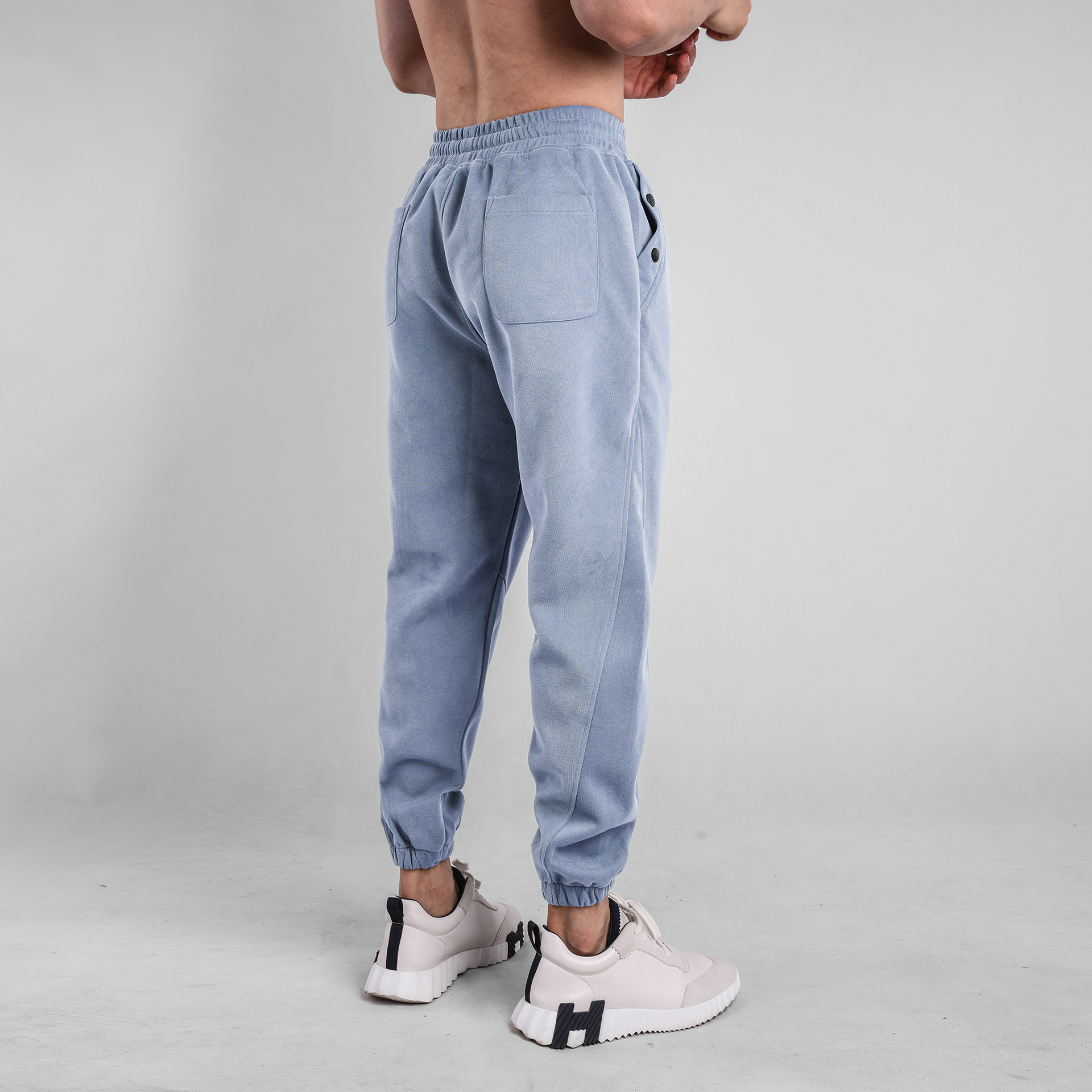 Usar Pantalones deportivos hombres marca de moda suelta correr fitness cropped Pantalones chinos compuesto de algodón transpirable deportes entrenamiento nuevo