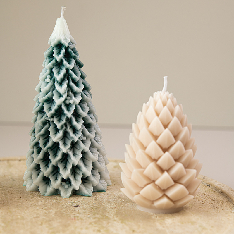 Ventas al por mayor caliente atmósfera vela pinos modelado adornos aromáticos lindos regalos de luces de vela de alto nivel combinación de decoración del hogar