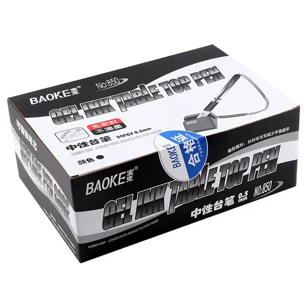 Baoke desk pen NO850 office bank counter pen fixed gel pen leak-proof ink 0.5mm black printable LOGO