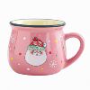 Ceramic Christmas Mousse Cup Carton Santa Claus Bakery Dessert Coffee Breakfast Cup Children's Water Cup