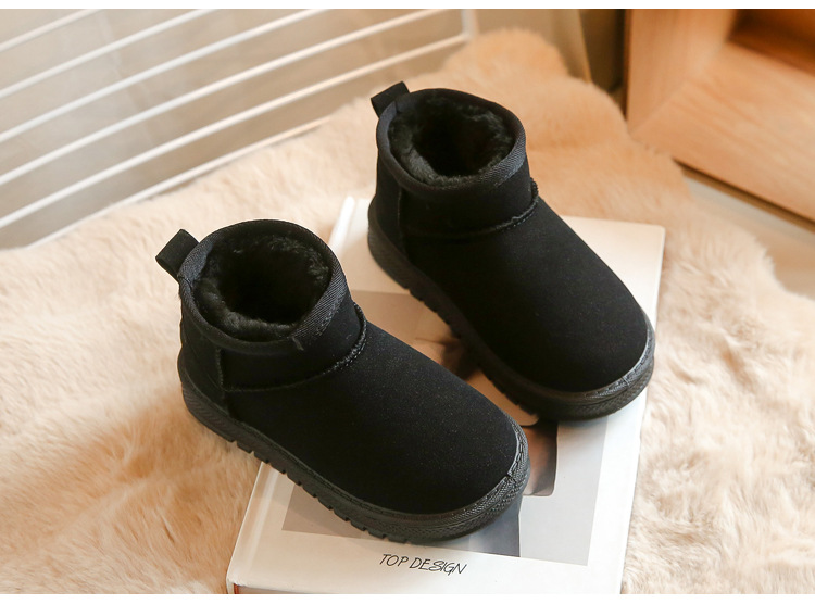 Barnsnöskor 2023 vinter nya plysch och tjocka flickor med medelstora till stora, mjuka sulor för barn, vattentäta_voghion.com