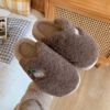 Winter slippers, keep warm non-slip footwear indoor platform for beloved with bow for pregnant, loose fit, wholesale