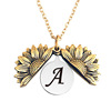 Retro necklace, pendant engraved solar-powered with letters, Birthday gift