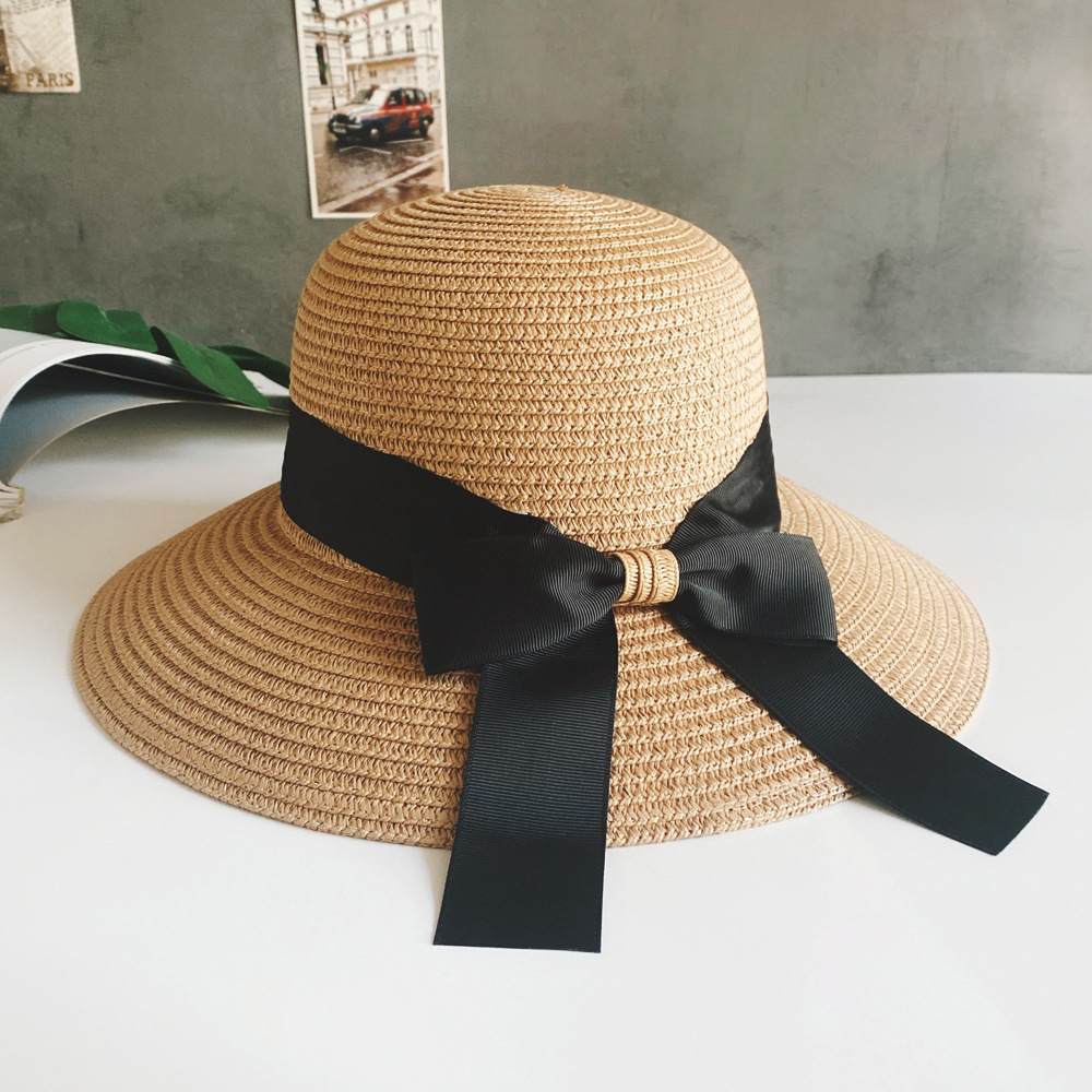 Sombrero De Paja Hecho A Mano Mujer Al Aire Libre Playa Protección Solar Sombrero display picture 2