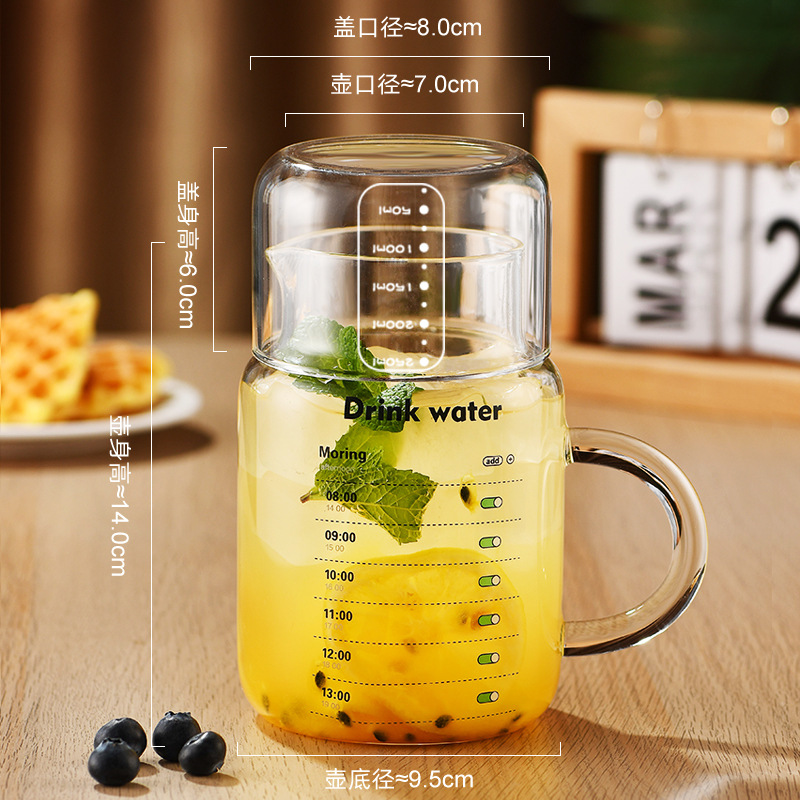800ml [Uống nước đúng giờ] Nắp thang đo