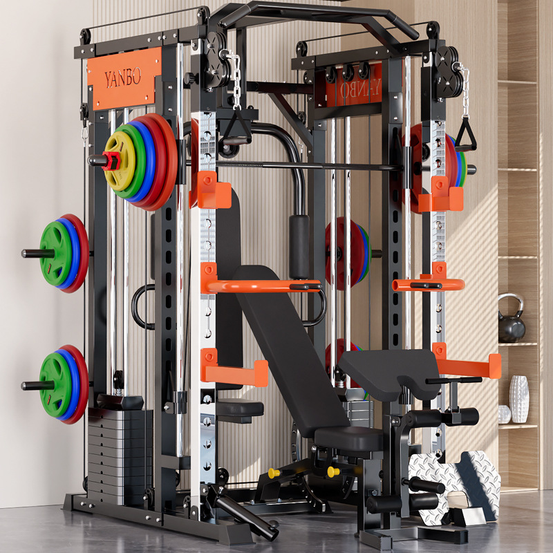 Máquina Smith entrenador integral cuclillas marco barra de empuje horizontal comercial doméstico pórtico multifuncional equipo de fitness