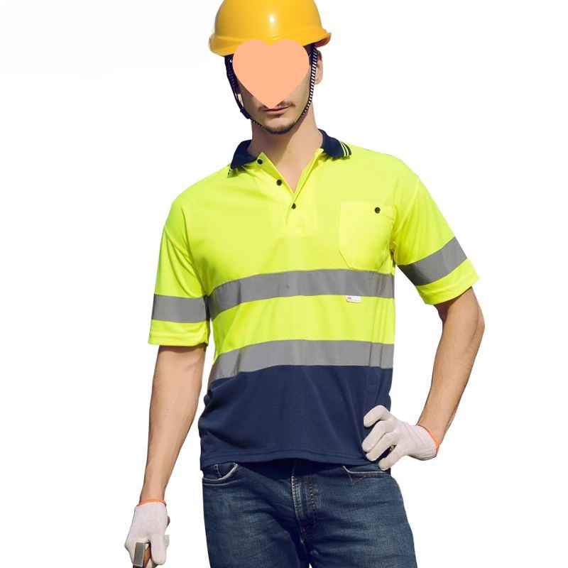SFVest secado rápido camiseta transpirable chaleco de seguridad reflectante polo fluorescente amarillo ropa de trabajo 3M ropa reflectante mangas cortas