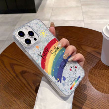 微笑彩虹适用14pro欧美16promax苹果手机壳iphone15小众13创意12