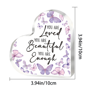 The best dad learn to ride a bicycle on Father's Day in the world creative heart-shaped transparent acrylic desktop ornaments