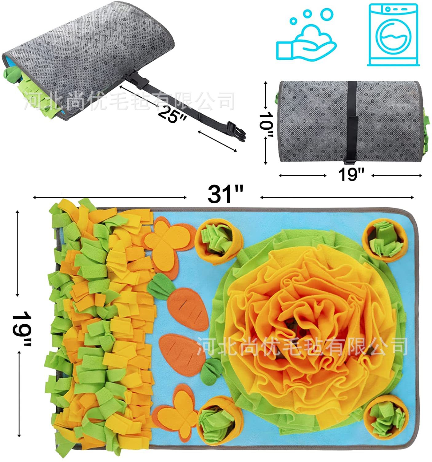 En stock perro de interior caminando olfateando estera nariz olfateando estera mascota alivio tapado tesoro caza manta perro buscando comida estera de comida lenta