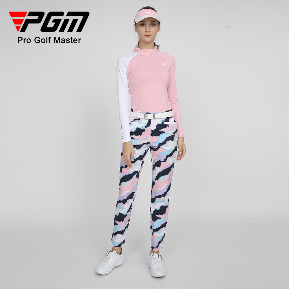 Quần golf nữ in họa tiết, chất liệu chống nước, co giãn tốt — KUZ133-Màu sắc đầy màu sắc