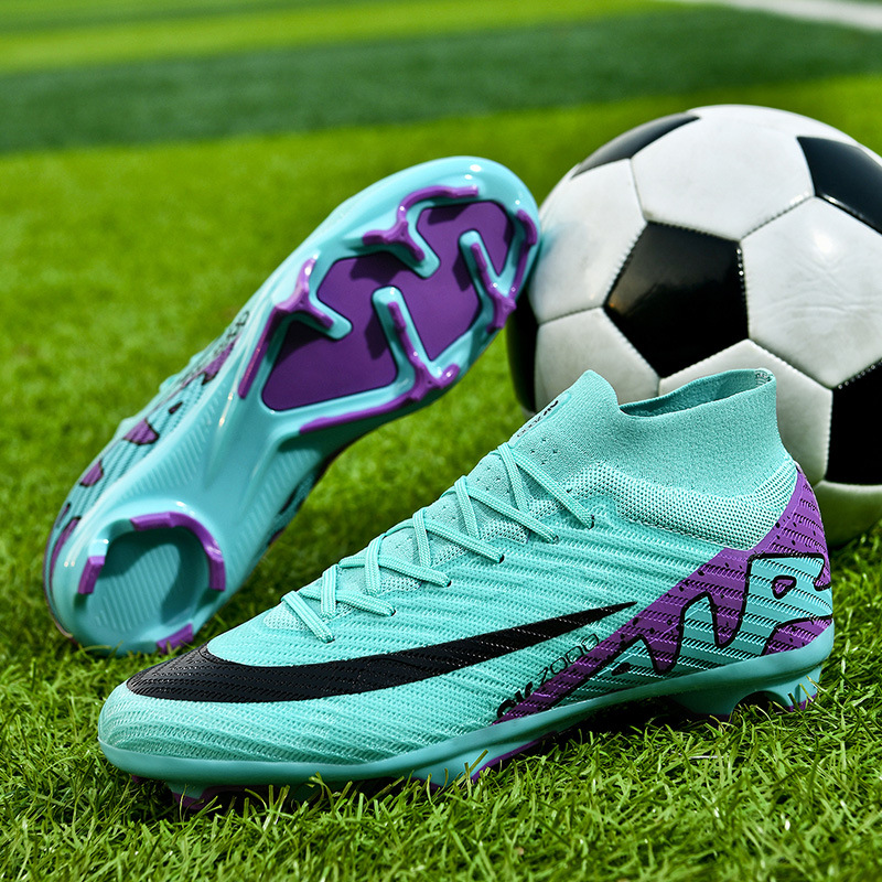 Zapatos de fútbol altos y bajos para hombres y mujeres tf clavos rotos ag clavos largos estudiantes de primaria y secundaria niños niños entrenamiento de competencia de césped artificial