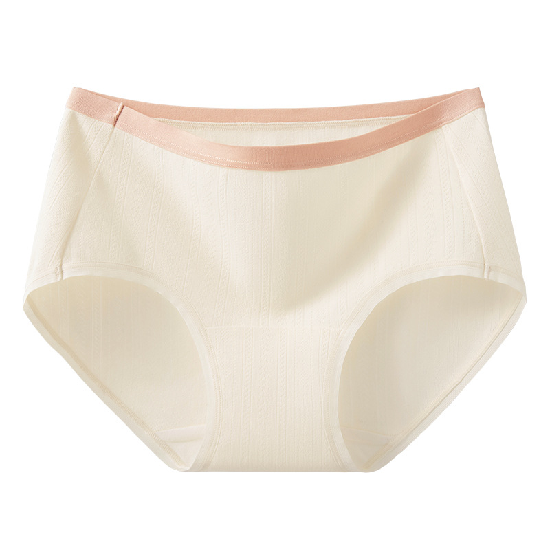Ropa interior de cadera transpirable de algodón de hilo floral, entrepierna antibacteriana de grado 10A, entrepierna larga, ropa interior de contraste de algodón puro, ropa interior de mujer