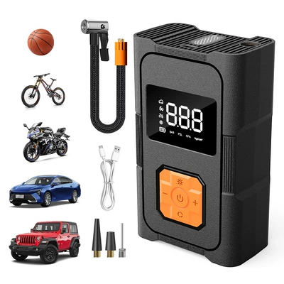 Hava nasosu Air Pump Electric Portable with - 2008-air-pump-rechargeable-model-with-digital-display-orange-button