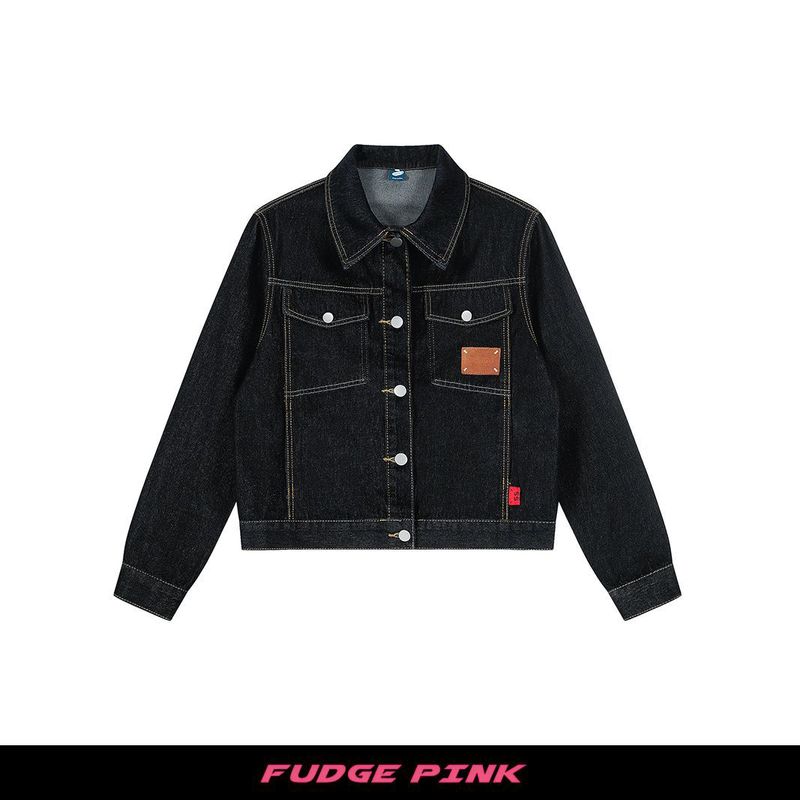 Fudge Pink 25秋季新品美式复古辣妹简约牛仔夹克外套|undefined