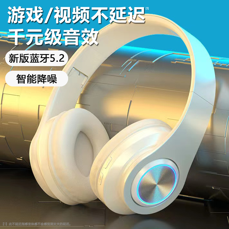 Popular Luminous Bluetooth Headset Wireless Headset Foldable Sports Ultra-Long Battery Life Noise Reduction Headset Universal