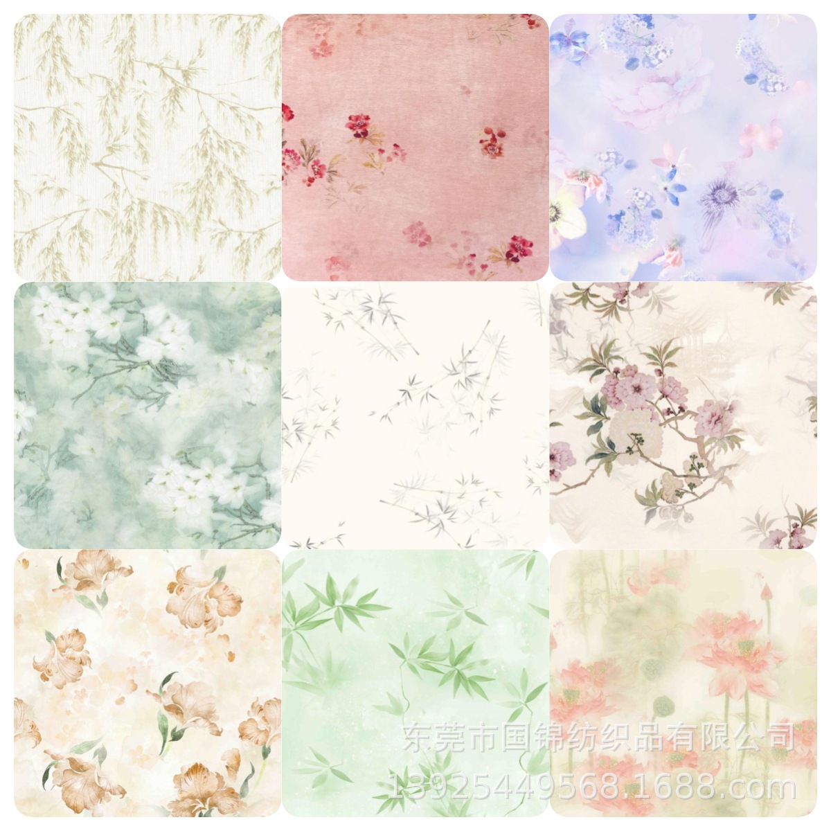 数码直喷国风天丝棉印花布  春夏季仿麻印花连衣裙服装箱包面料