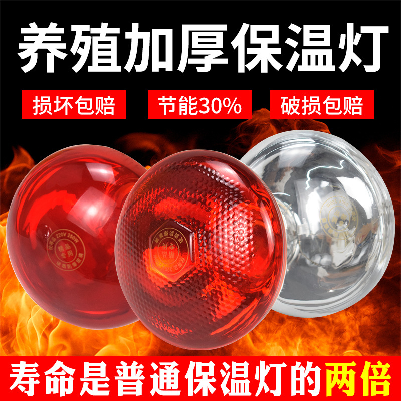 Lámpara de aislamiento térmico para cerdos lámpara térmica de cerdo para la granja de pollos especial engrosada lechón calefacción cría calefacción bombilla para la venta