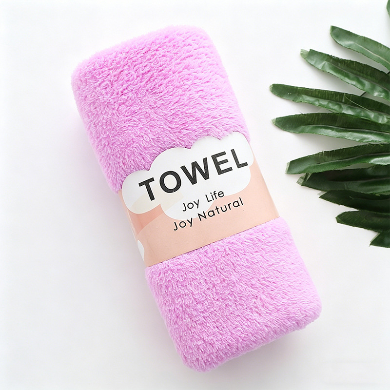 Fabricantes transfronterizos al por mayor toallas de coral de color sólido toallas faciales regalos de boda toallas de baño absorbentes no caen cabello